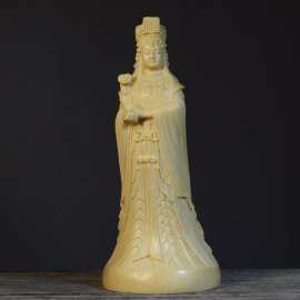 妈祖神像桧木精雕刻精品居家装饰天上圣母天妃娘娘工艺摆件收藏品